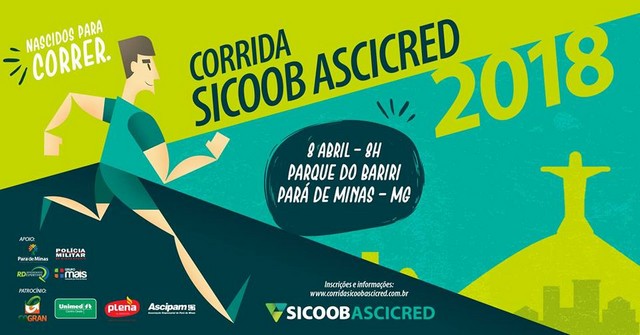 Estão abertas as inscrições para a 4ª edição da Corrida Sicoob Ascicred