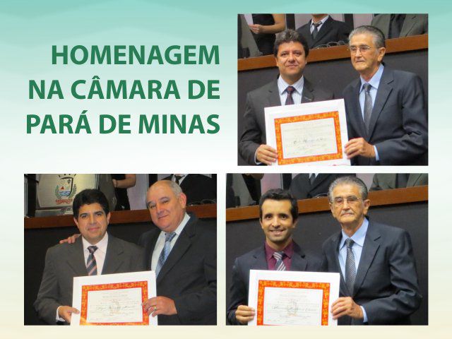 Diretores da Ascipam são homenageados na Câmara Municipal de Pará de Minas