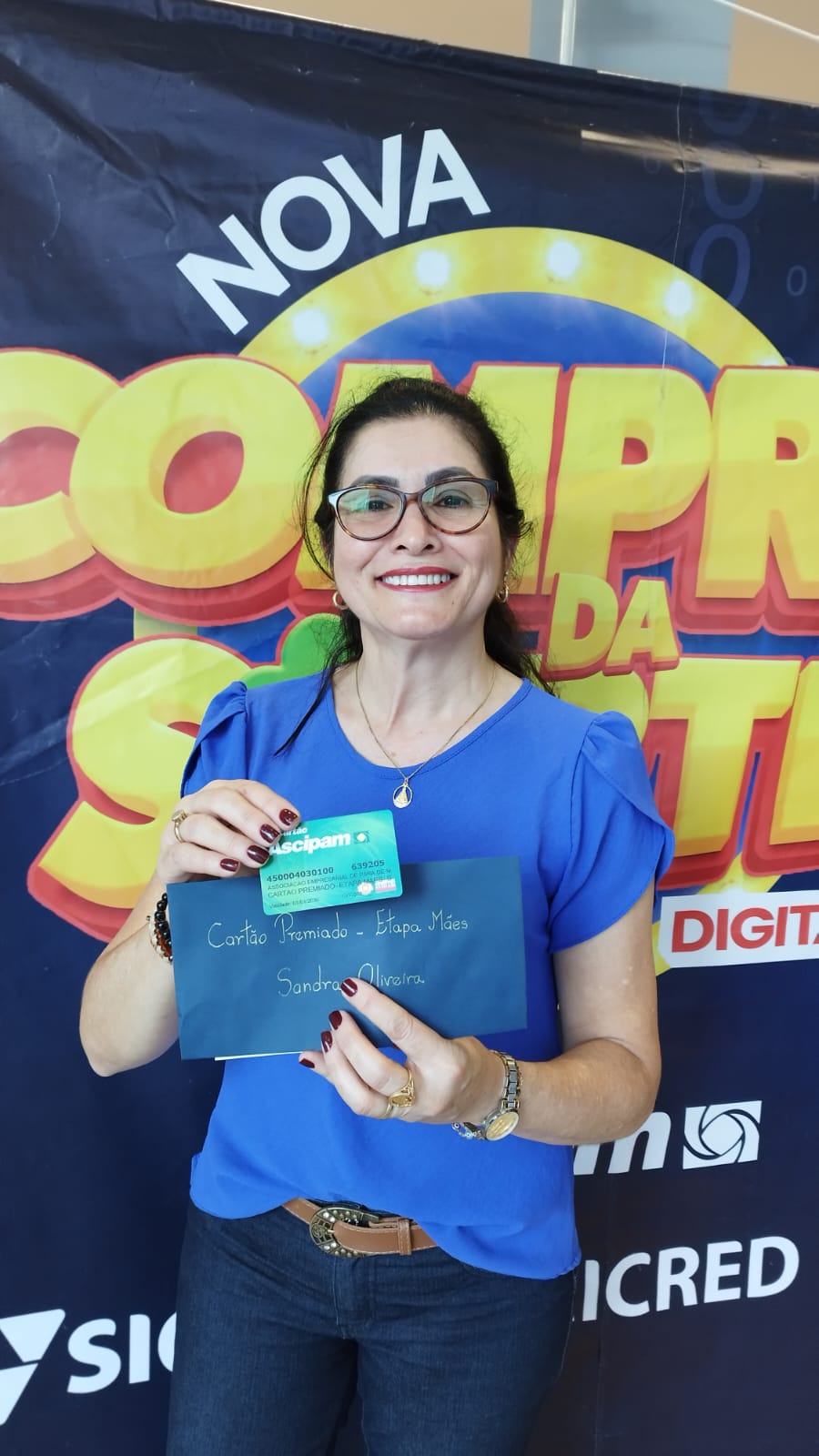 Ascipam entrega os três vale-compras de R$ 5 mil da Promoção Compra da Sorte Digital Ascipam/Sicoob Ascicred