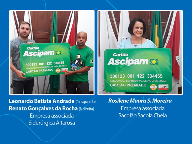 Cartão premiado da Ascipam já tem três ganhadores