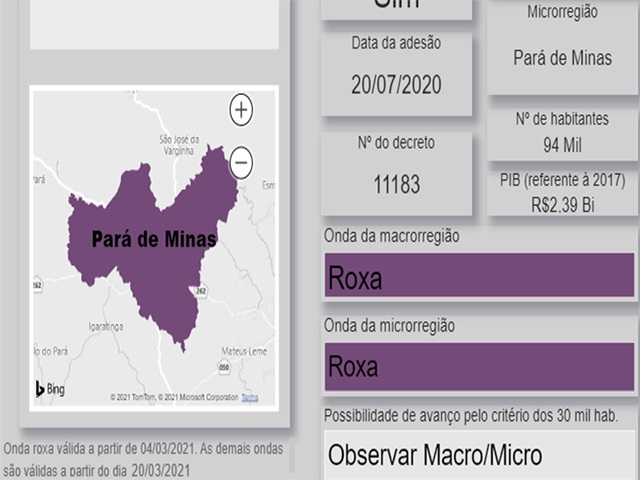 Onda roxa fecha o comércio lojista, bares, praças públicas e proíbe a circulação de pessoas à noite