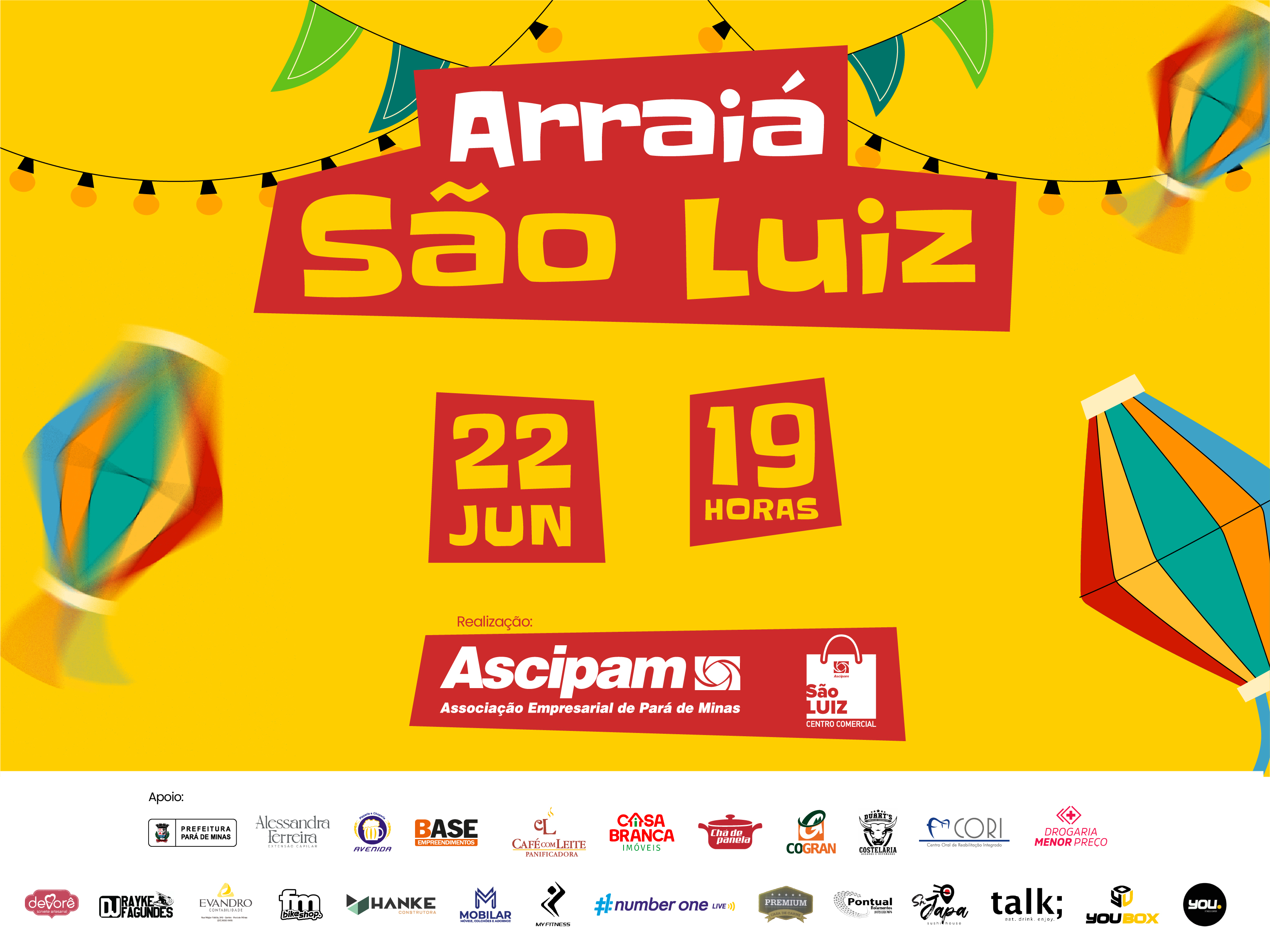 A Ascipam e o Centro Comercial São Luiz se preparam para realização do tradicional Arraiá do São Luiz