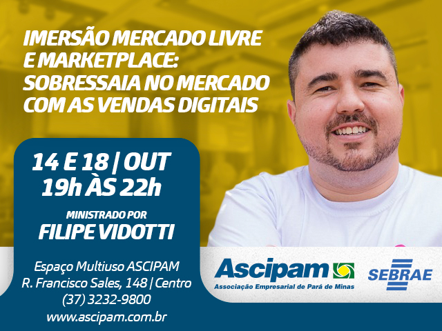 Ascipam promove curso de imersão no Mercado Livre e Marketplace!