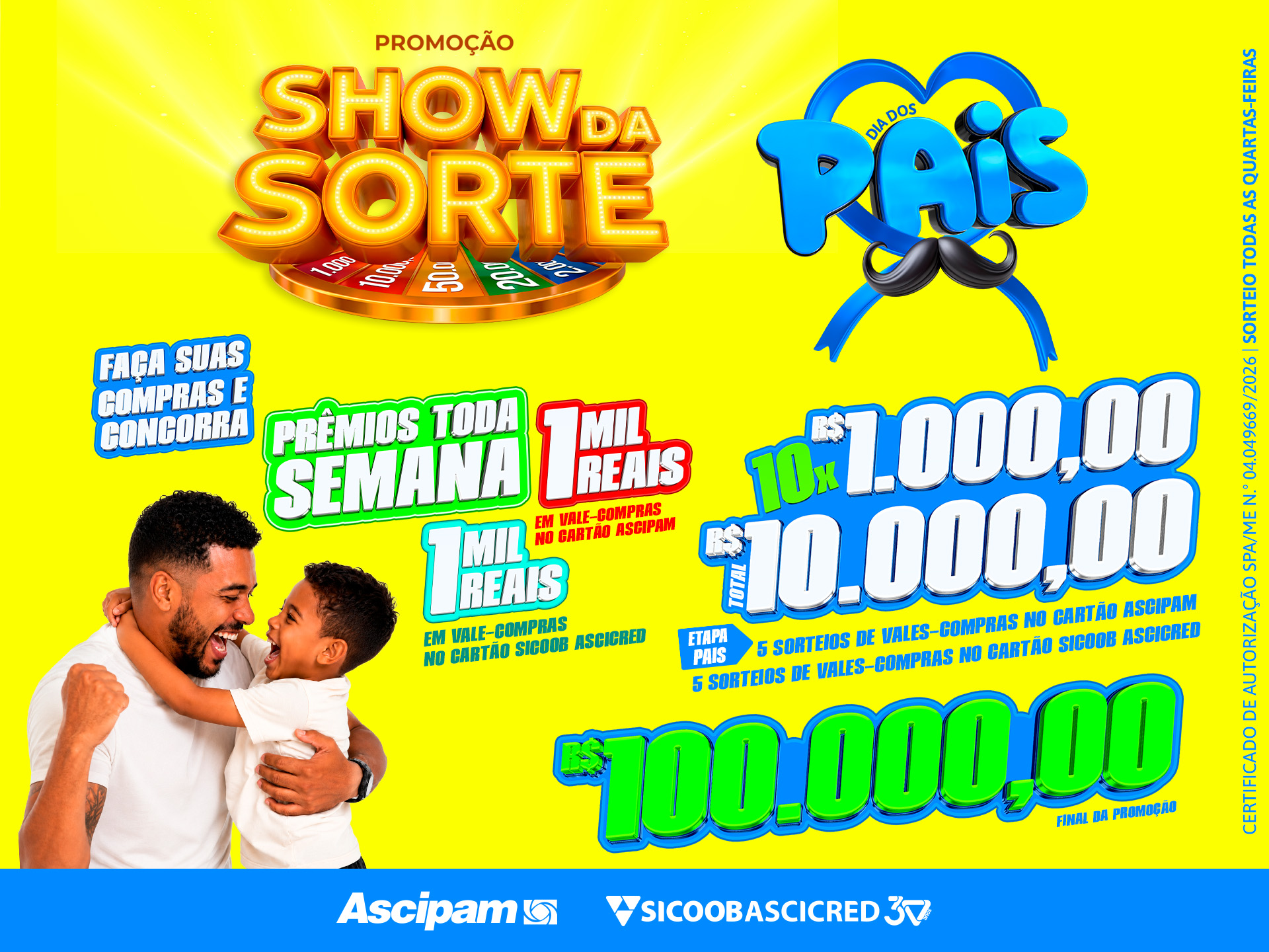 Show da Sorte entra na etapa especial de Dia dos Pais com sorteios semanais e mais oportunidades de ganhar