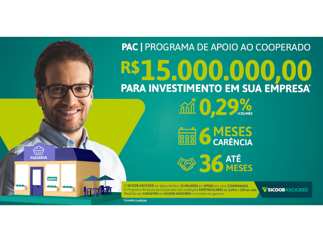 Sicoob Ascicred vai disponibilizar R$ 15 milhões no Programa de Apoio aos Cooperados